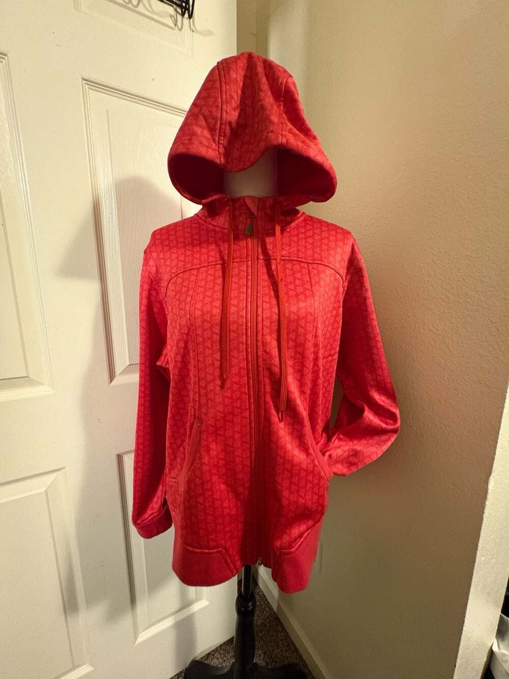 Wind River Fleece Full Zip Hooded Jacket Size XL/TG Red Floral